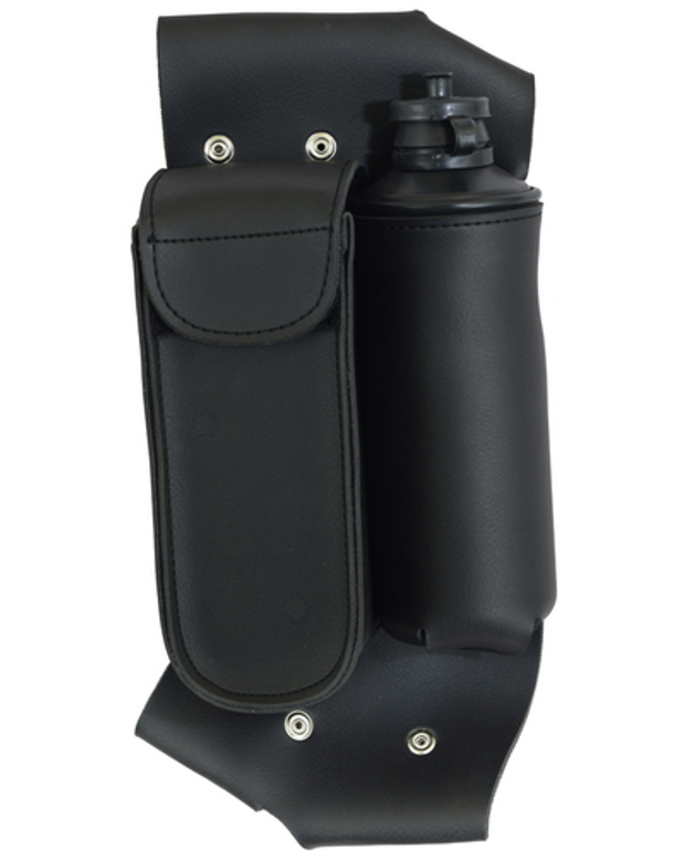 Synthetic Black Leather Crash Bar Bag - Left Side - Water Bottle - DS5826L-DS