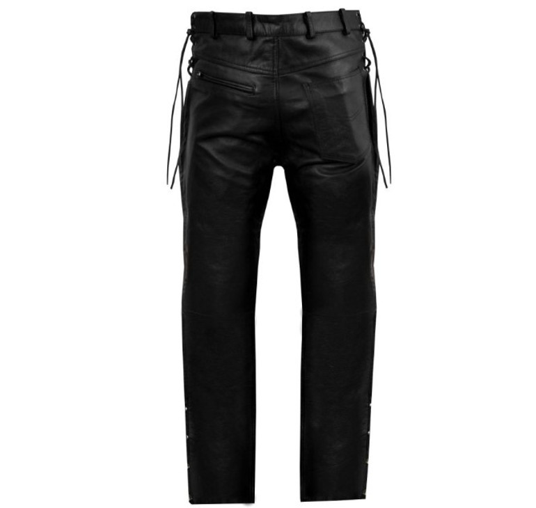 Leather Chap Pants - Men's - Side Zipper - Motorcycle - C1002-88-DL
