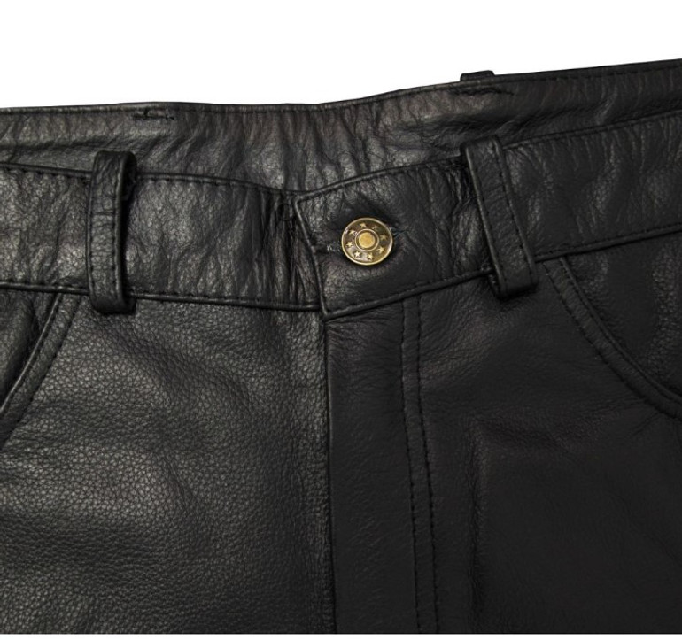 Leather Chap Pants - Men's - Side Zipper - Motorcycle - C1002-88-DL