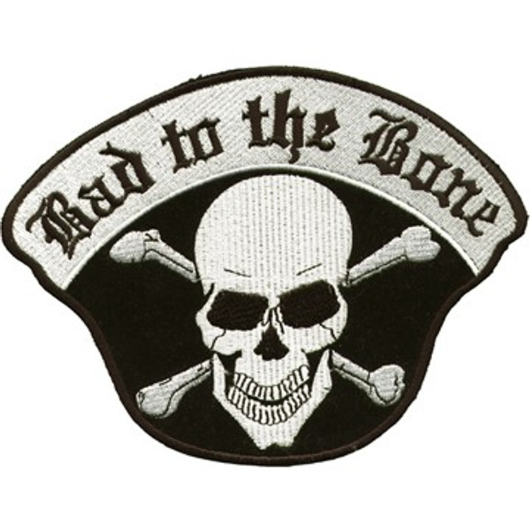 Vest Patch - Bad To The Bone - Skull Crossbones - PAT-C221-DL