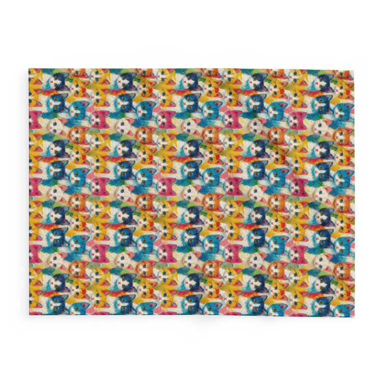 Oil Painting Kittens - Small Print - 3 Different Sizes - Multi Colors - Arctic Fleece Blanket