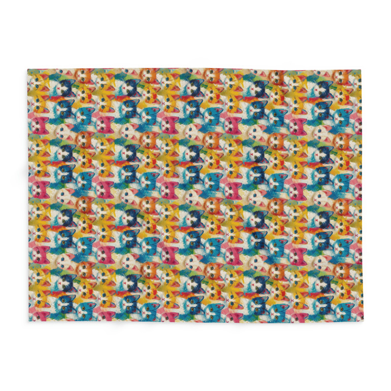 Oil Painting Kittens - Small Print - 3 Different Sizes - Multi Colors - Arctic Fleece Blanket