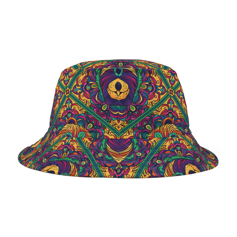 Psychedelic Bear Pattern - Multiple Colors - Biker Bucket Hat