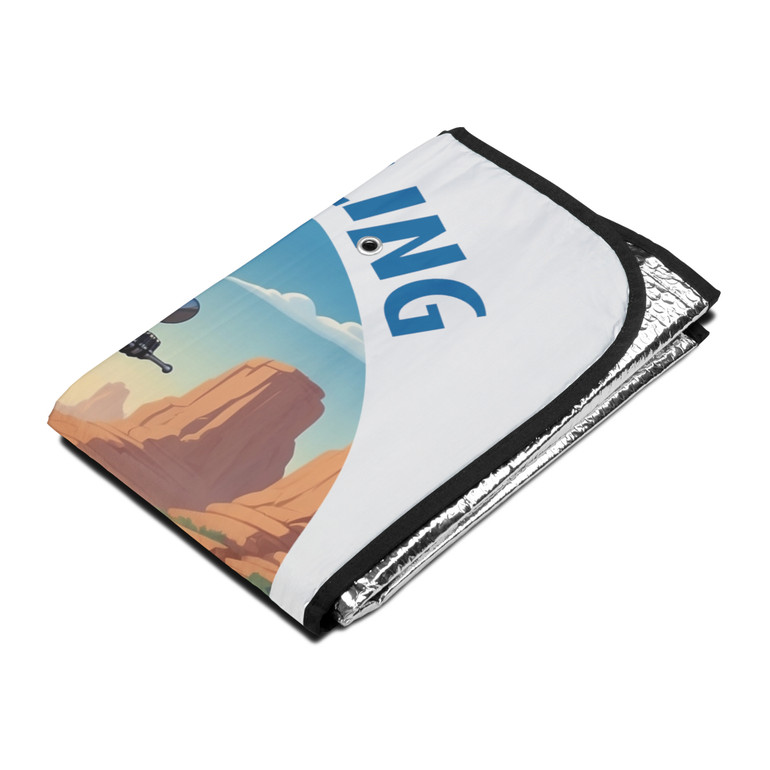 If I'm Smiling I'm Riding - Multiple Colors and Blue Text on White - Car Sun Shades