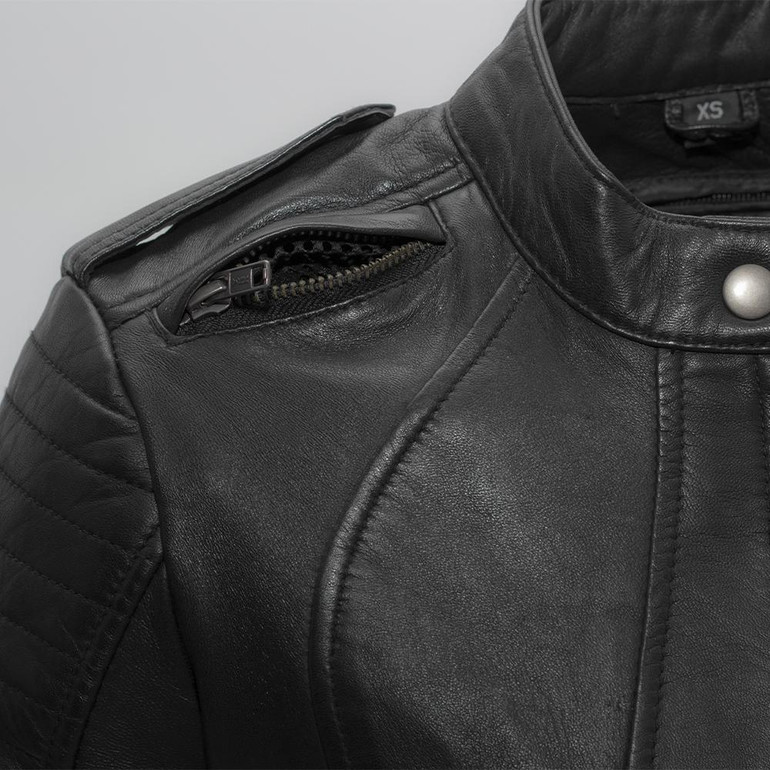 Biker - Women's Leather Motorcycle Jacket With Vents - SKU FIL104SDMZ