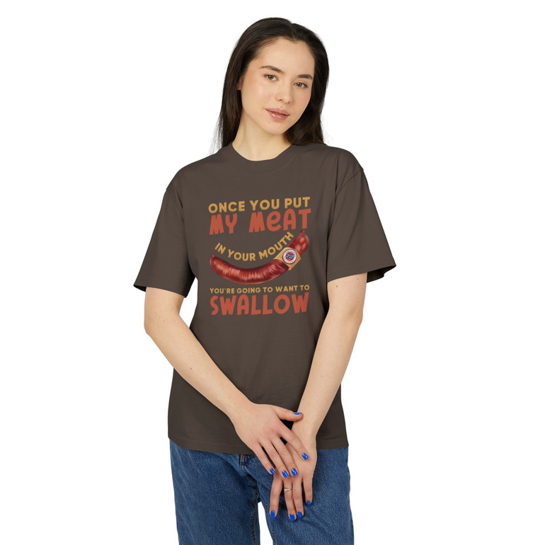 Once You Put My Meat in Your Mouth - Sausage Dog - BBQ - Unisex Premium Heavy Faded Tee