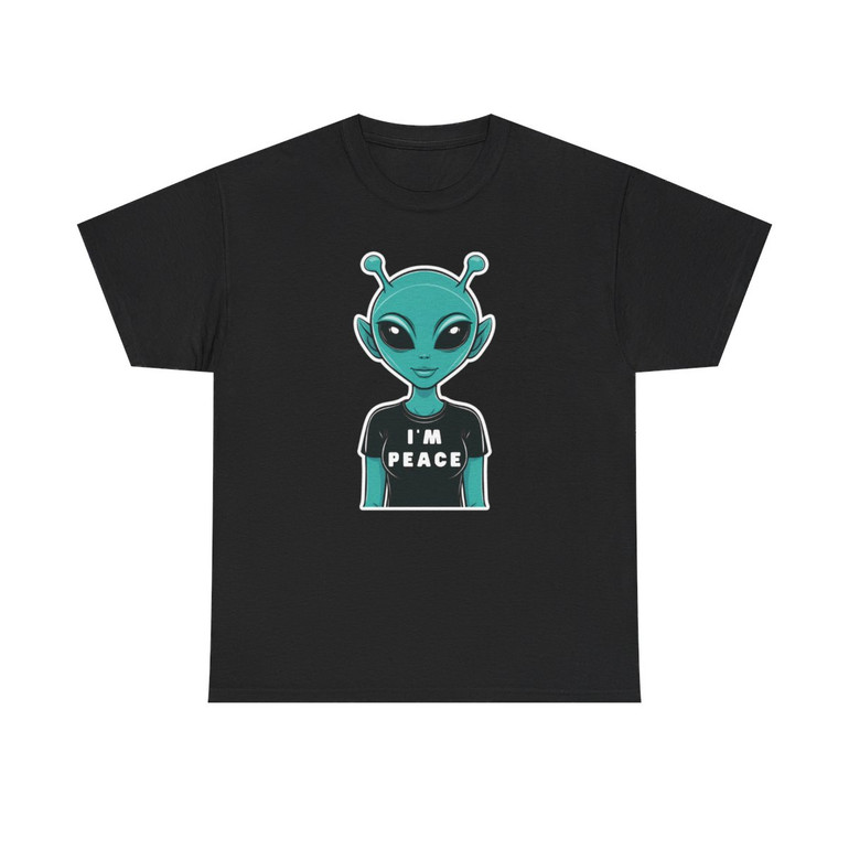 I'm Peace - Alien - Adult Innuendo - Unisex Heavy Cotton Tee