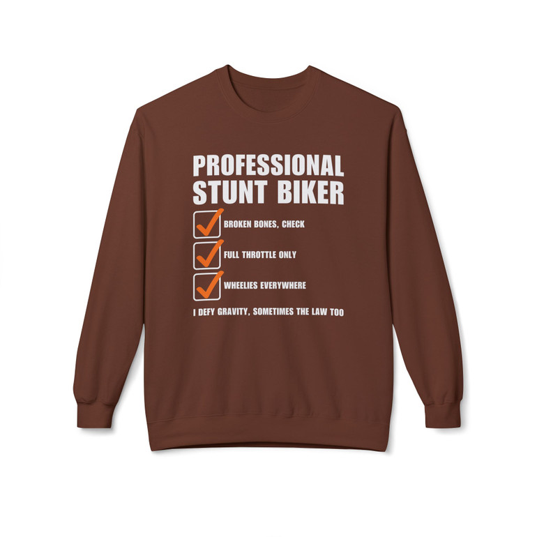 Professional Stunt Biker - Checklist - Funny - Color Choices - Unisex Fleece Sweatshirt