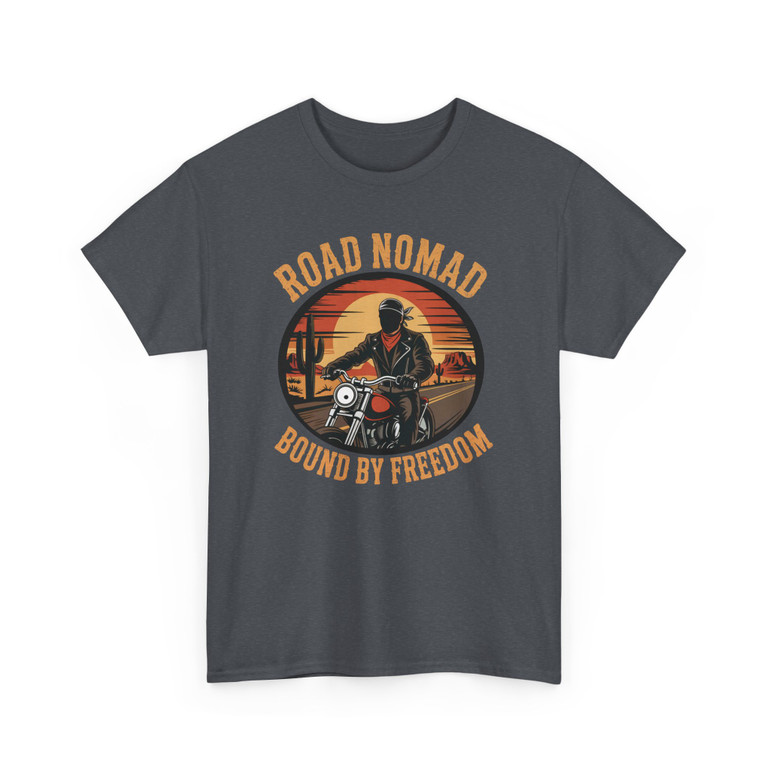 Road Nomad Bound by Freedom - Biker - Motorcycle Rider - T-Shirt - Choice of Colors - Unisex Tee