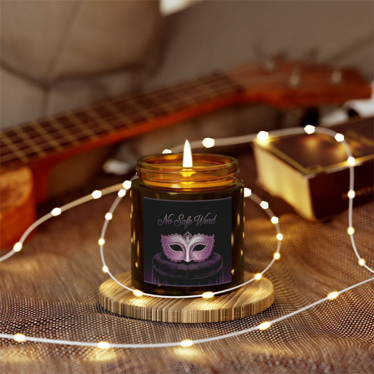 Scented Candle - No Safe Word - Pink Mask - BDSM - Amber or Clear Jar - Perfect Gift for Bikers & Home Decor