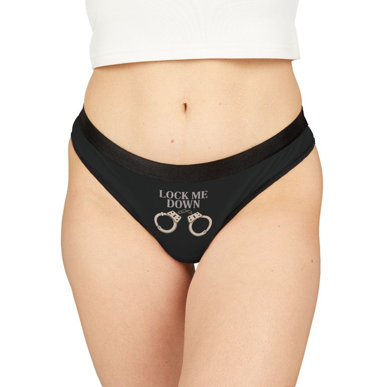 Lock Me Down - Handcuffs - Bondage - Women's Thongs - Cheeky and Fun Lingerie - Panties