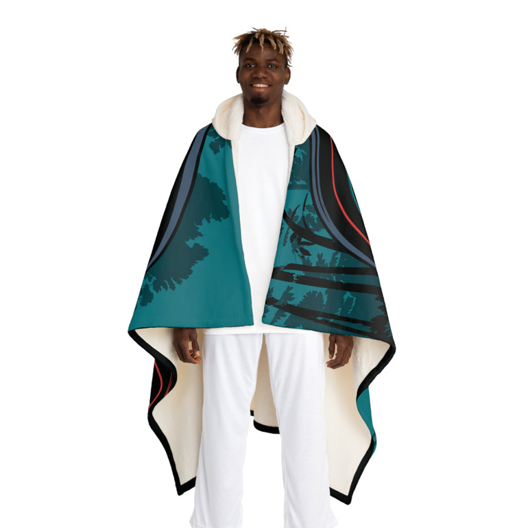 Cozy Hooded Sherpa Fleece Blanket | Biker Motorcycle | No Looking Back - Rear View Mirror Cops