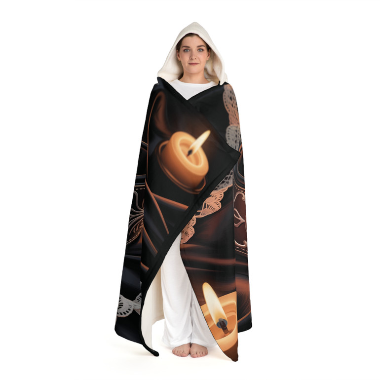 Cozy Hooded Sherpa Fleece Blanket | Biker Motorcycle | Obey Leather Collar - Bondage - Submission