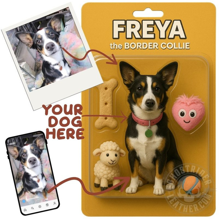 Action Figure Set Tank Top- Freya the Border Collie - Customized With Your Dog or Pet