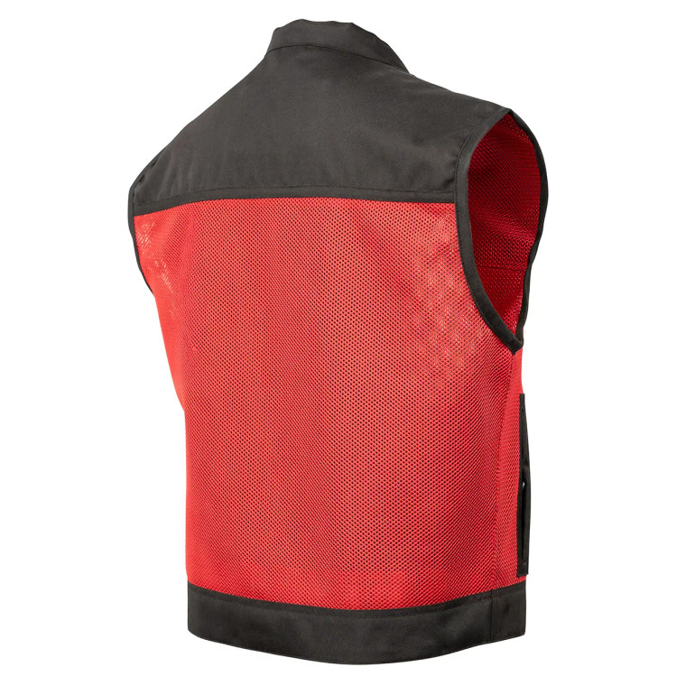 Mesh Vest - Men's - Red - Motorcycle Club - Up To 6XL - Blaze - RED-FLAME-RC