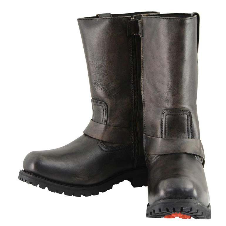 Motorcycle Boots - Men's Harness - Medium Width - Distressed Brown Leather - RCMBM9005-RC