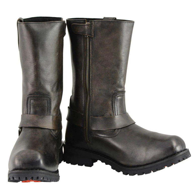 Motorcycle Boots - Men's Harness - Medium Width - Distressed Brown Leather - RCMBM9005-RC