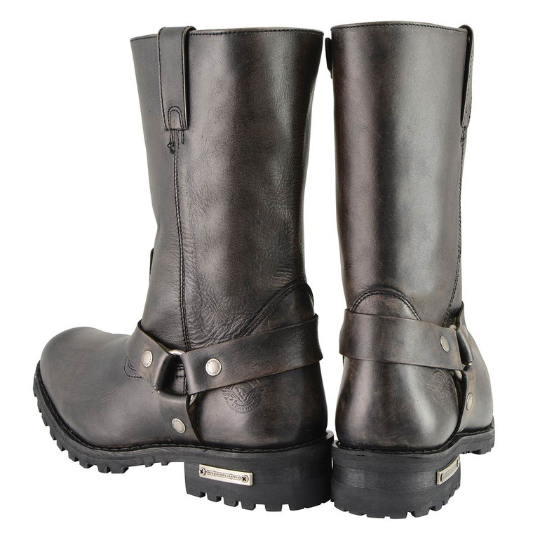 Motorcycle Boots - Men's Harness - Medium Width - Distressed Brown Leather - RCMBM9005-RC