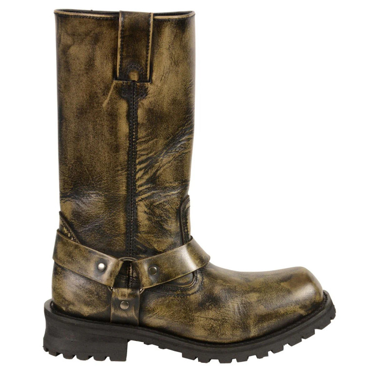 Motorcycle Boots - Men's Harness - Medium Width - Distressed Brown Leather - RCMBM9005-RC