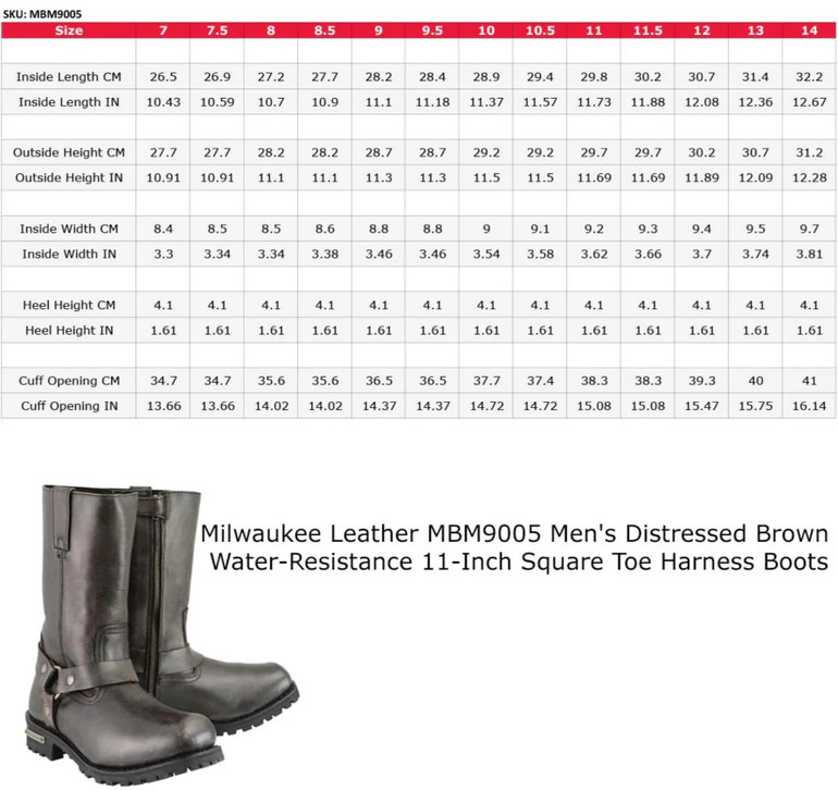 Motorcycle Boots - Men's Harness - Medium Width - Distressed Brown Leather - RCMBM9005-RC