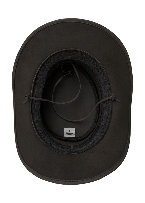 Cowboy Hat - Men's - Chocolate Brown Leather - Perforated - HAT22-C-BROWN-DL