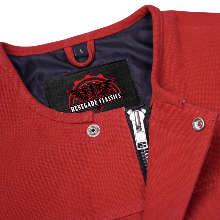 Canvas Motorcycle Vest - Men's - Red - Up To 6XL - Rustmark Blaze - LAVA-RACER-RC