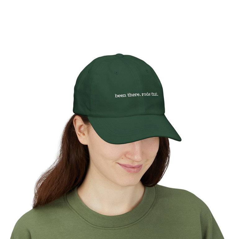 Camo Dad Cap — "been there. rode that." Embroidered Baseball Hat - Color Choice