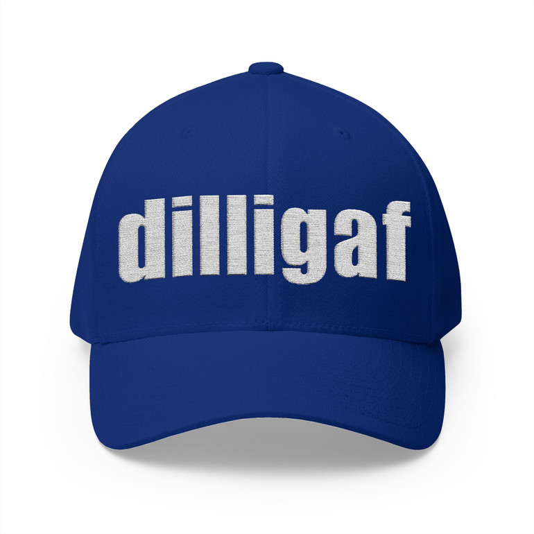 dilligaf - Do I Look Like I Give A F - Embroidered Cap - Motorcycle Trucker Hat with Back Bike Icon