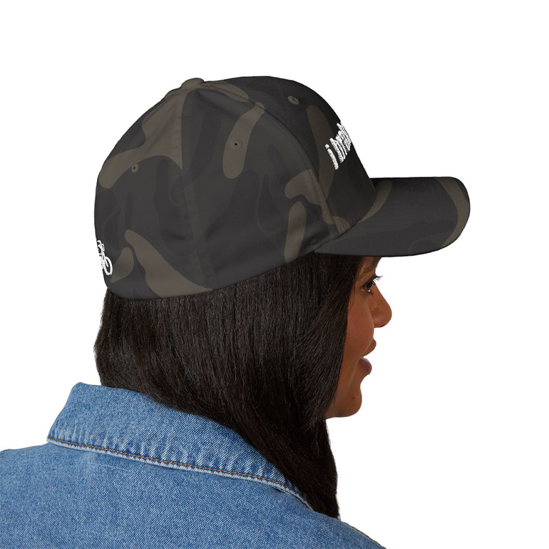 i brake for nobody - Embroidered Cap - Motorcycle Trucker Hat with Back Bike Icon