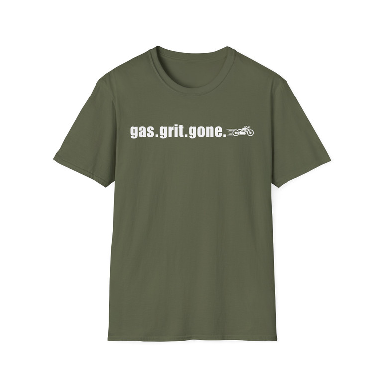 Gas. Grit. Gone. Motorcycle T-Shirt — Biker Vintage Ride Tee