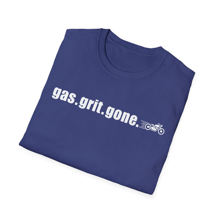 Gas. Grit. Gone. Motorcycle T-Shirt — Biker Vintage Ride Tee