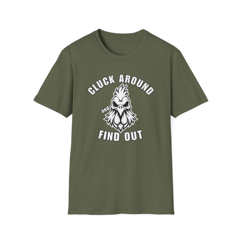 Cluck Around and Find Out - CAFO FAFO - Motorcycle T-Shirt - Rooster Skull - Biker Ride Tee