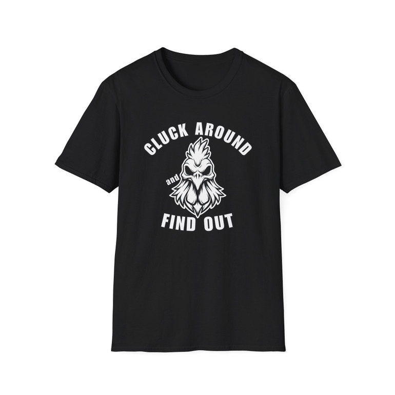 Cluck Around and Find Out - CAFO FAFO - Motorcycle T-Shirt - Rooster Skull - Biker Ride Tee