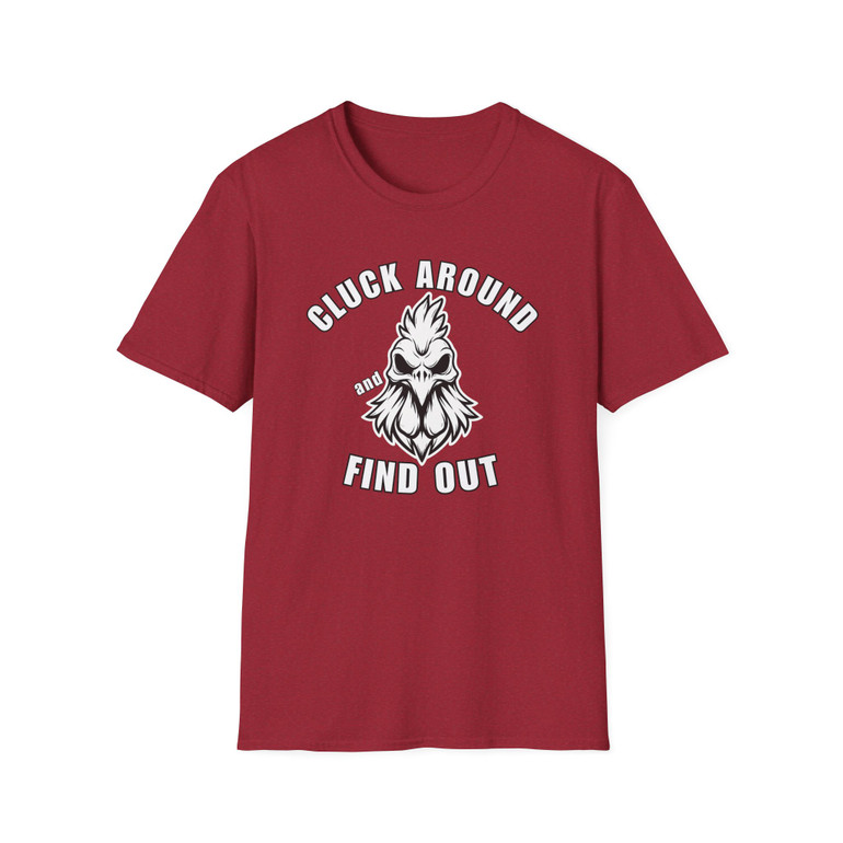 Cluck Around and Find Out - CAFO FAFO - Motorcycle T-Shirt - Rooster Skull - Biker Ride Tee