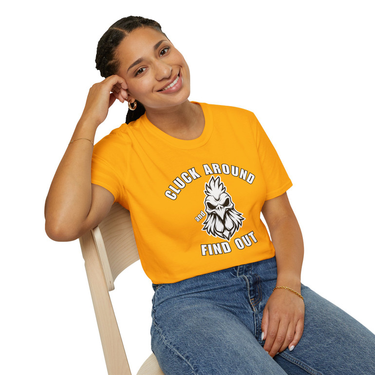 Cluck Around and Find Out - CAFO FAFO - Motorcycle T-Shirt - Rooster Skull - Biker Ride Tee