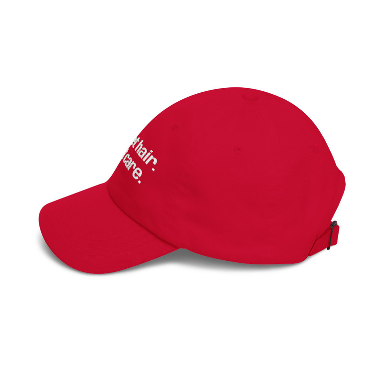 Mom or Dad Cap - 'helmet hair. don't care.' - Embroidered Baseball Hat - Biker - Color Choice.