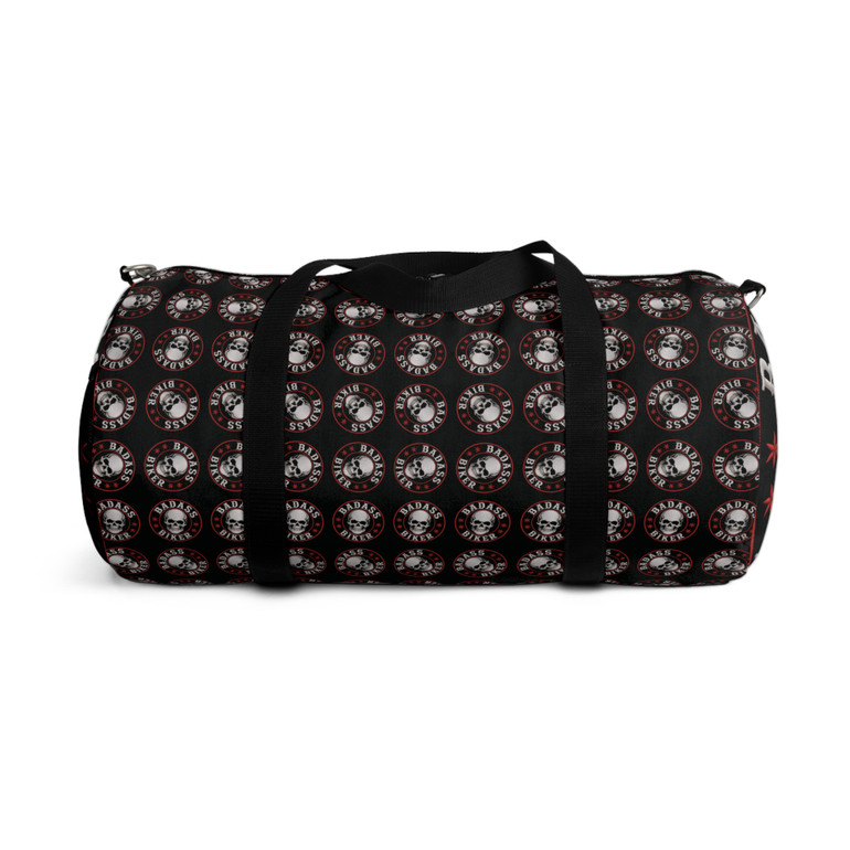Skull Patch Duffel Bag – Badass Biker Embroidered Look - 2 Sizes - Gothic Travel & Gym Overnight Bag