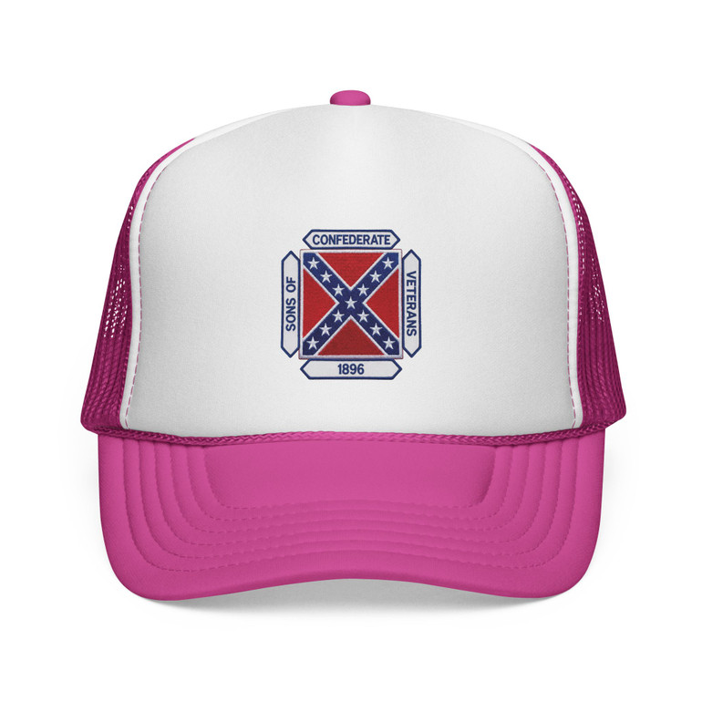 Sons of Confederate Veterans 1896 - Embroidered LOOK - Trucker Cap - Vintage Stitched Logo Mesh Hat.