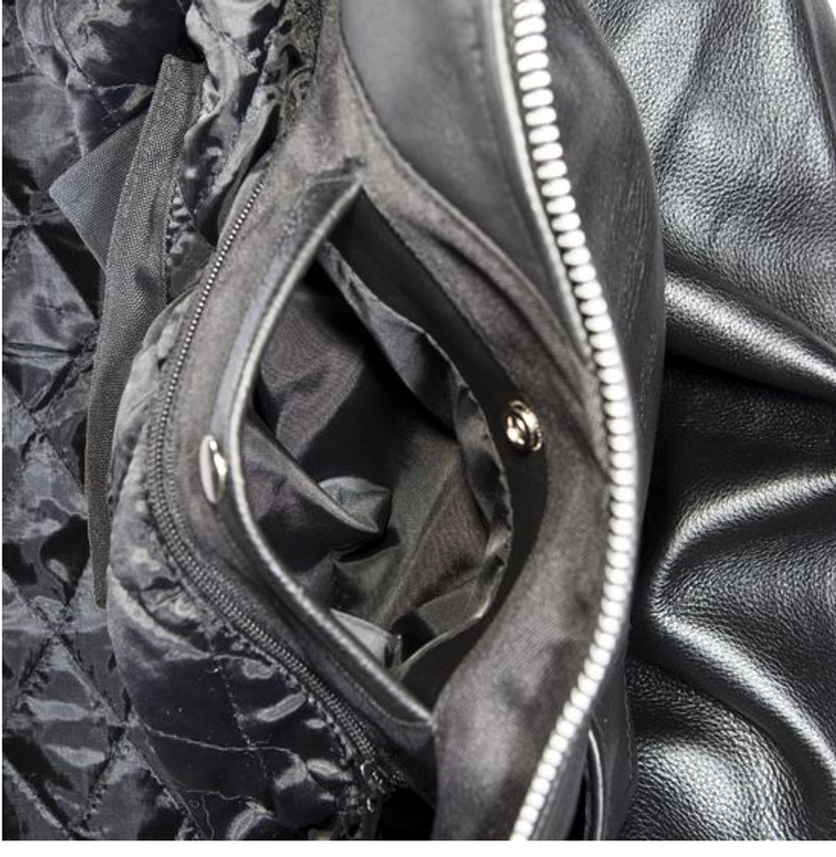 Leather Motorcycle Jacket - Men's - Police - Side Laces and Vents - Up To Size 72 - MJ201-SS-DL