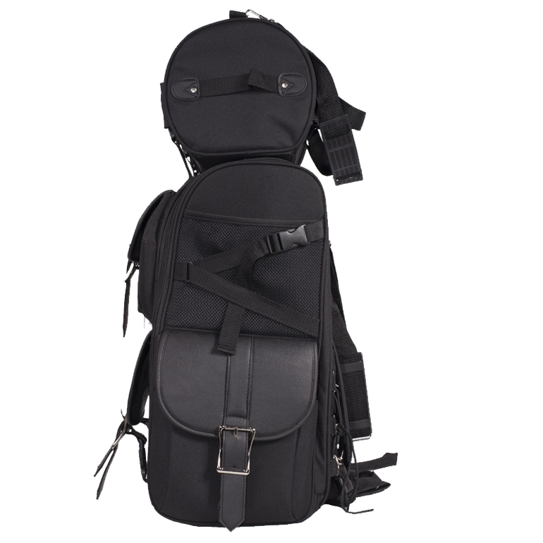 Best Medium PVC Motorcycle Sissy Bar Bag - SKU SB11-MED-NO-STUD-DL