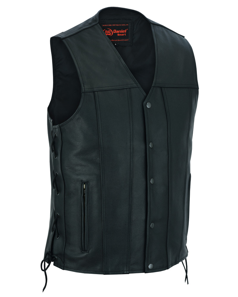 Leather Motorcycle Vest Men's Up To Size 8XL Tapered Bottom Big