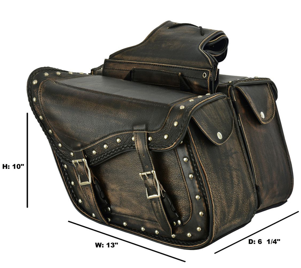 Leather Saddle Bag For Motorcyclenull