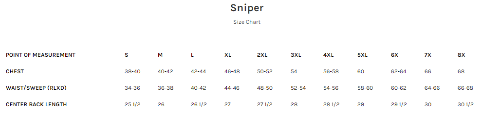 Size Chart for The Best Men's Leather Motorcycle Vest.