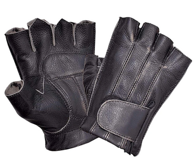 Premium Vented Fingerless Leather Gloves