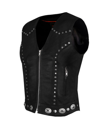 Louis Vuitton Women's Zip Up Gilet Vest Studded Leather