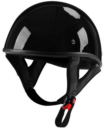 DOT Cherry Red Motorcycle Half Helmet with Visor