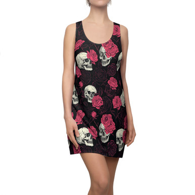 black dress skulls and roses Skulls & Roses Rockabilly Swing Dresses main image 1