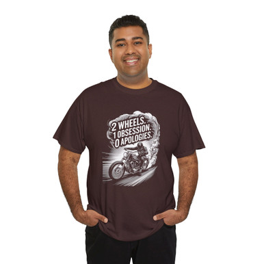 Motorcycle T-Shirt - 2 Wheels 1 Obsession 0 Apologies - Biker