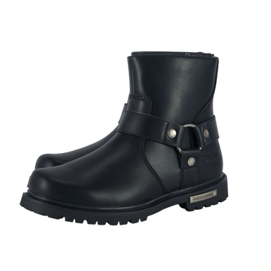 Motorcycle Boots - Men's Low Harness - Black - Side Zip - Average