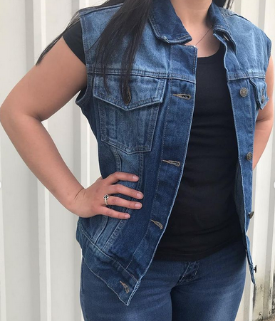 Women's Denim Jacket Sleeveless Button Down Jean Vest Mid Long Waistcoat |  Fruugo ZA